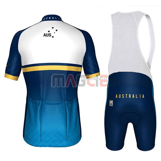 2018 Maglia Australia Manica Corta Bianco e Blu - Clicca l'immagine per chiudere